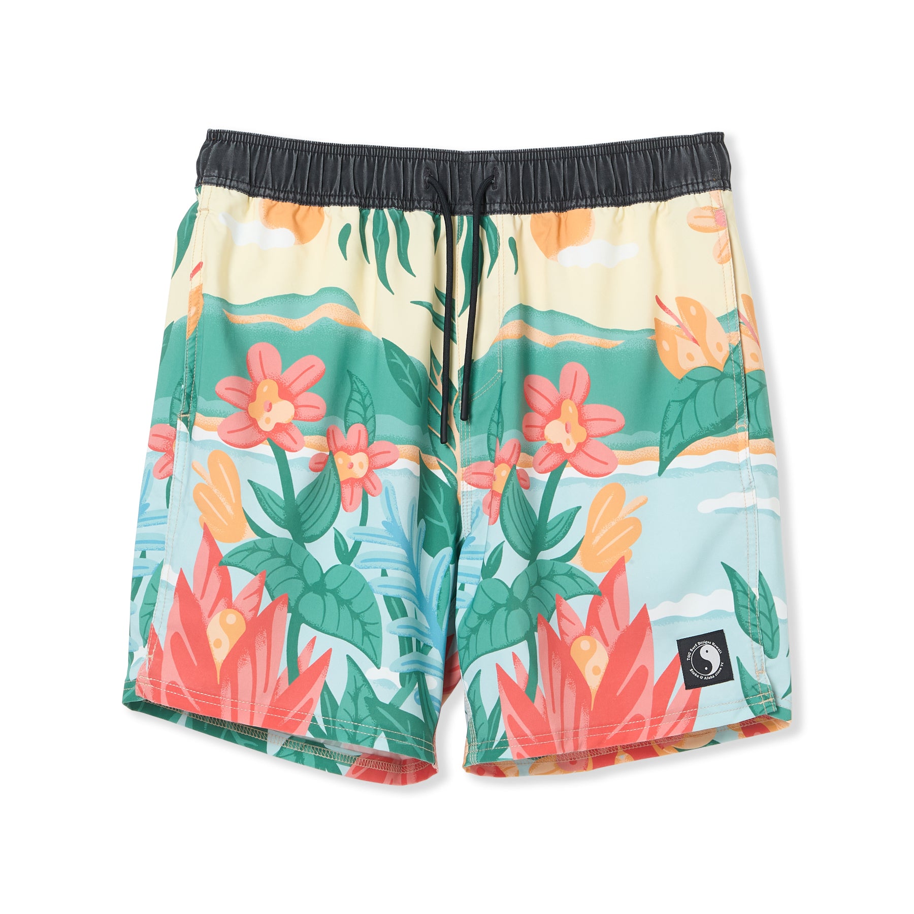 T&C Surf Designs Aloha Elastic 17,5" Beach Short-Green