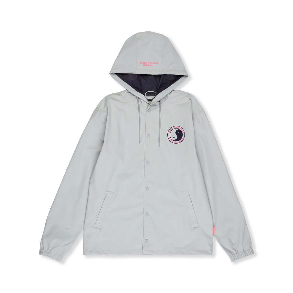 Nylon Hooded Coach Veste - Grey