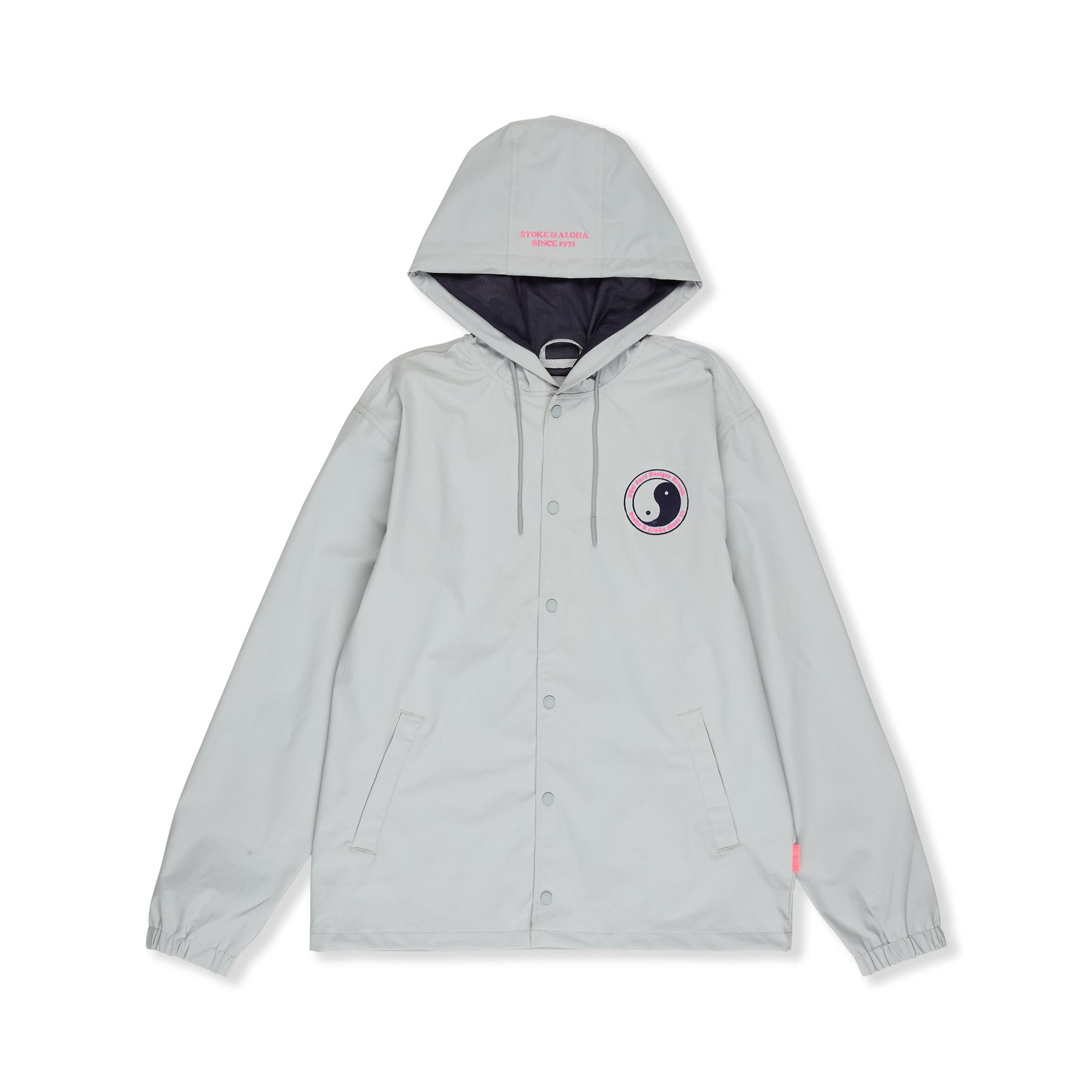 Nylon Hooded Coach Veste - Grey