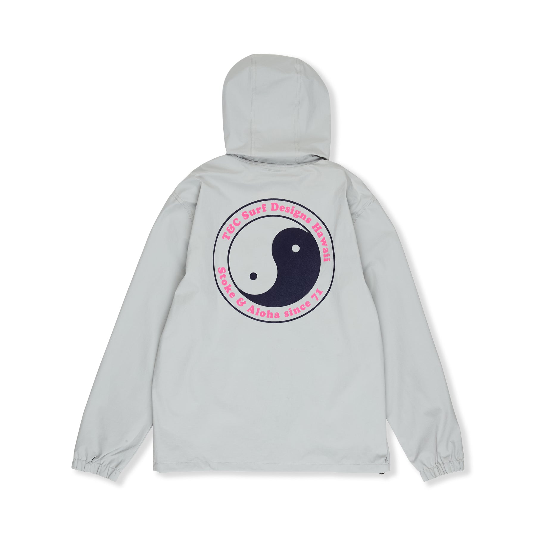 Nylon Hooded Coach Veste - Grey