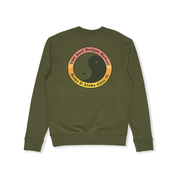 T&amp;C Surf Designs YY 71 Pocket Crew Sweat-Military Green