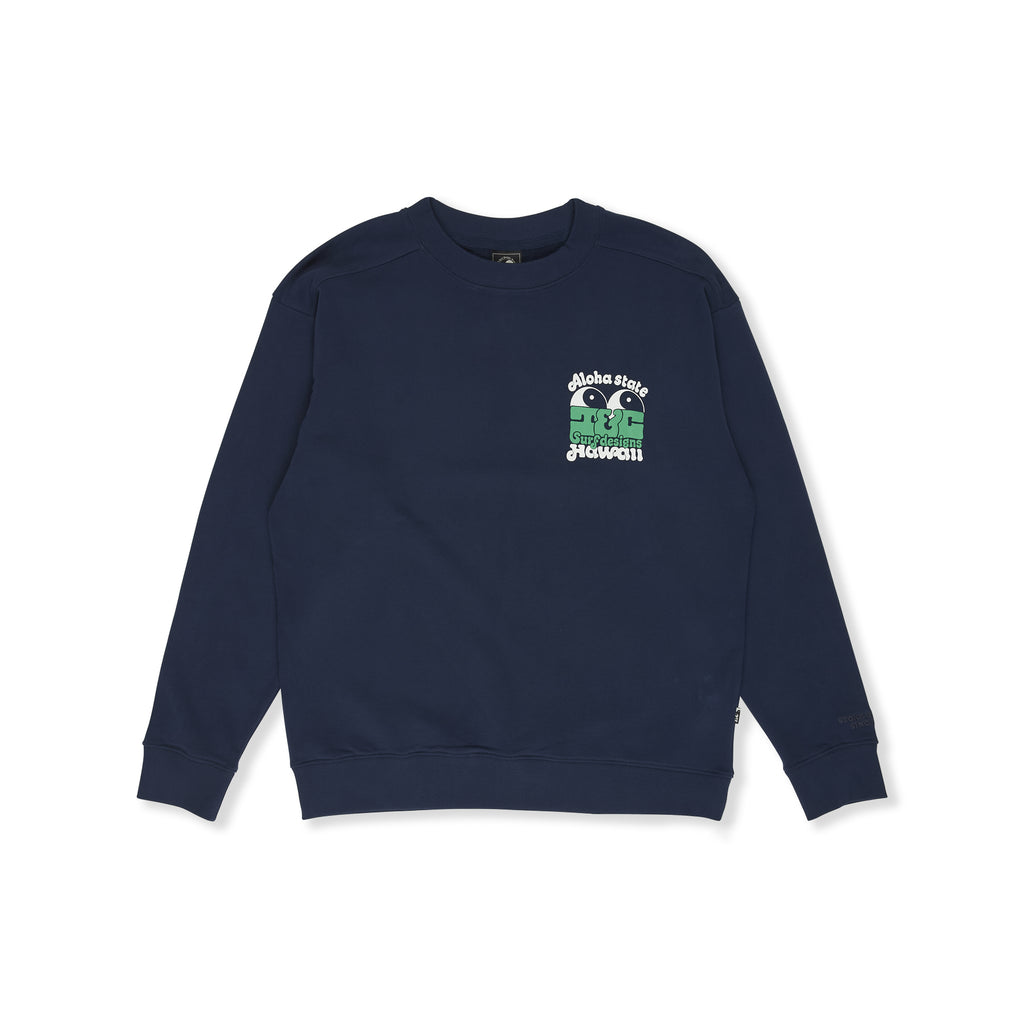 T&amp;C Surf Designs Aloha State Crew Sweat-Dark Navy