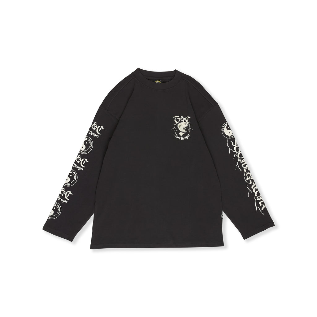 T&C Surf Designs Koï Lightning  L/S Tee-Fatigue Black
