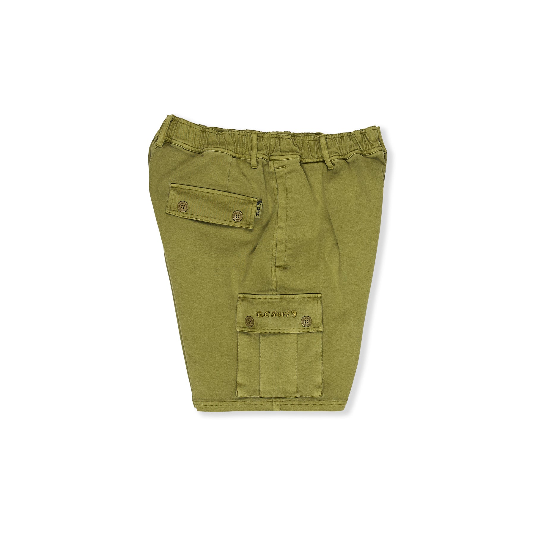 T&C Surf Designs Elastic Country Cargo Short 20"-Moss