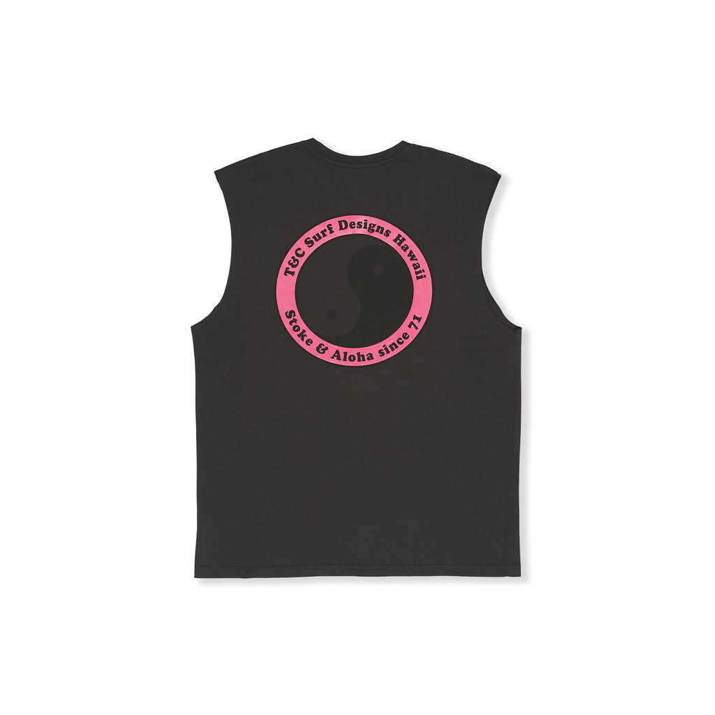 T&C Surf Designs YY 71 Logo Muscle Tee-Wash Black