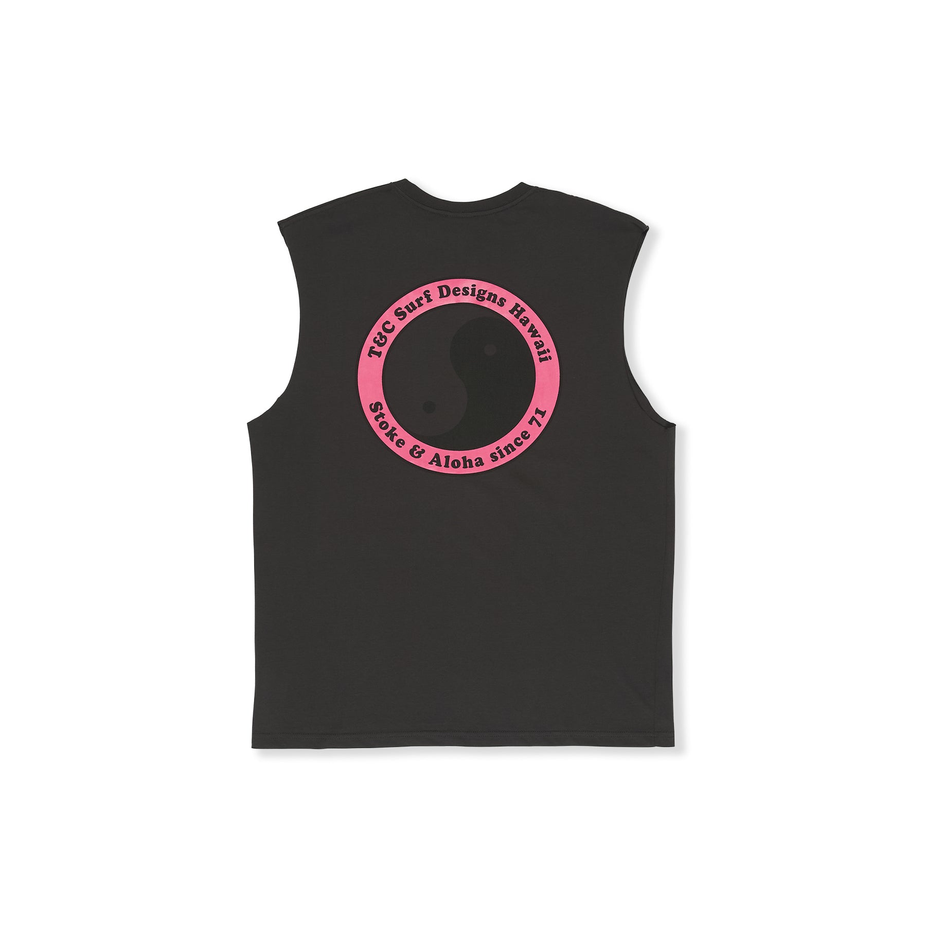 T&C Surf Designs YY 71 Logo Muscle Tee-Wash Black