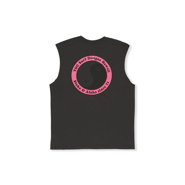 T&amp;C Surf Designs YY 71 Logo Muscle Tee-Wash Black