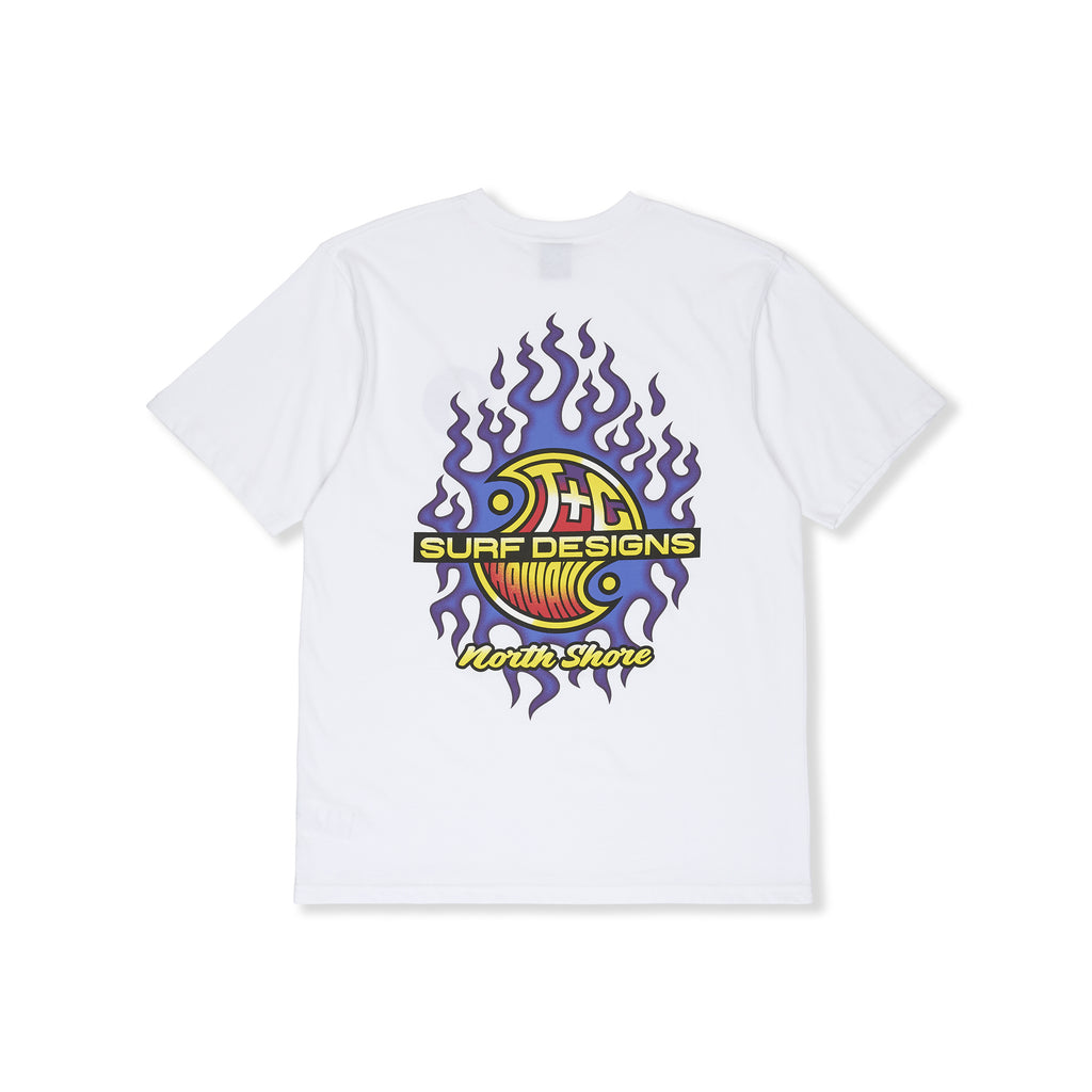 T&C Surf Designs Flame S/S Tee-White