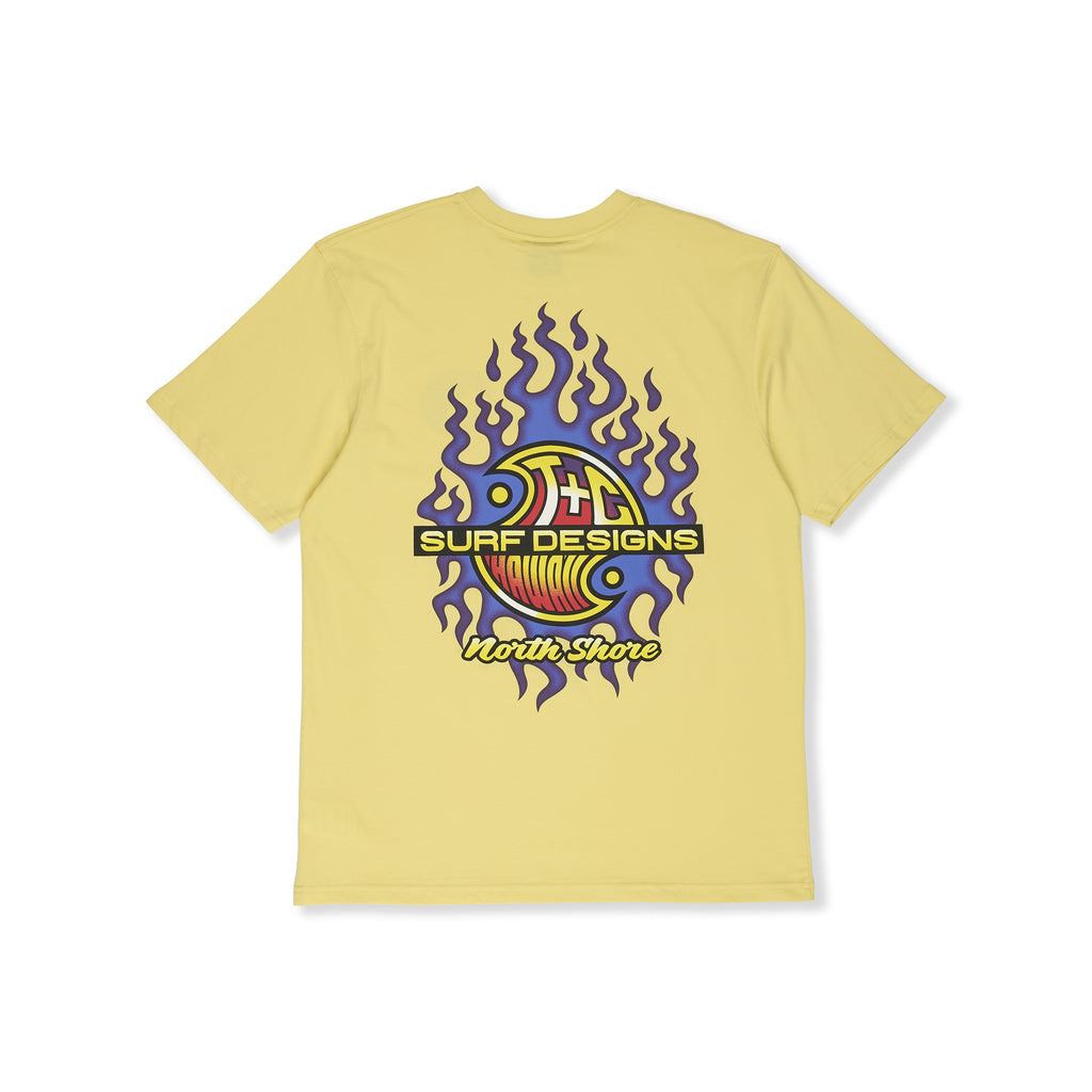 T&C Surf Designs Flame S/S Tee-Washed Yellow