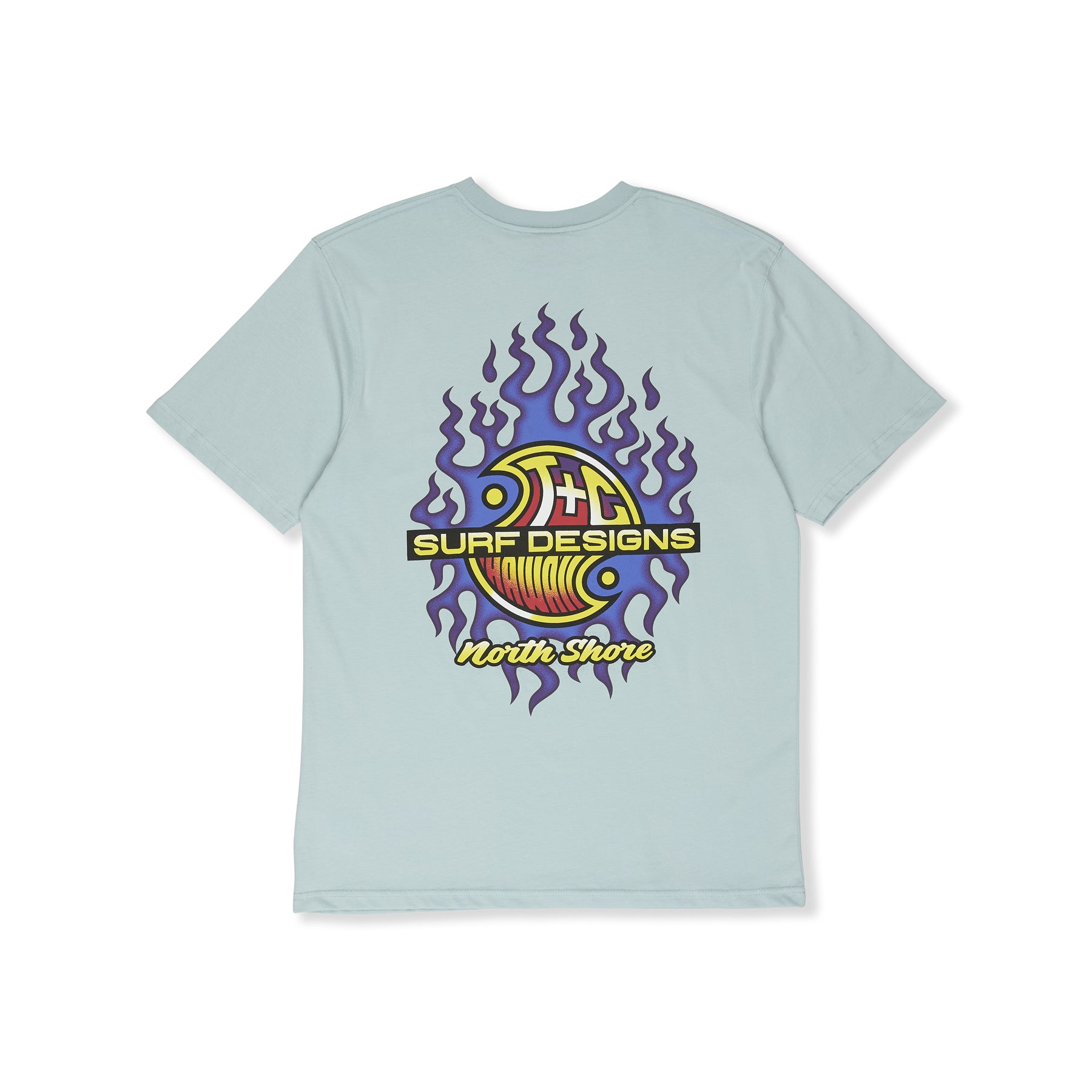 T&C Surf Designs Flame S/S Tee-Used Blue