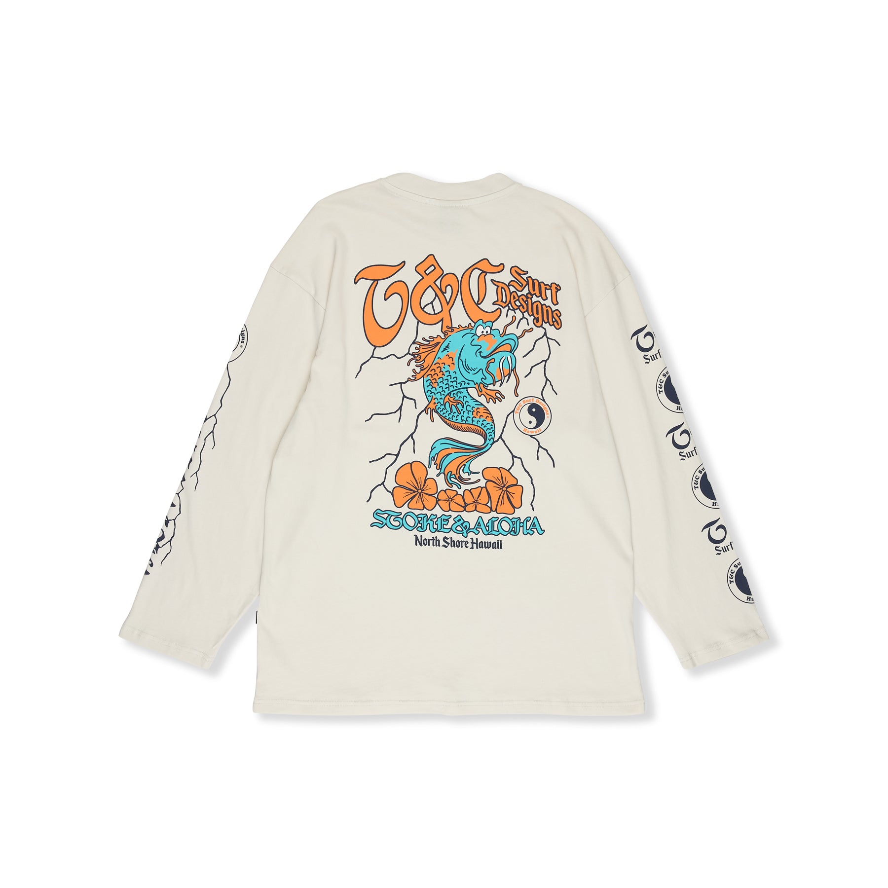 T&C Surf Designs Koï Lightning  L/S Tee-Light Grey
