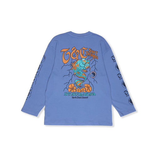 T&amp;C Surf Designs Koi Lightning L/S Tee-Blueberry