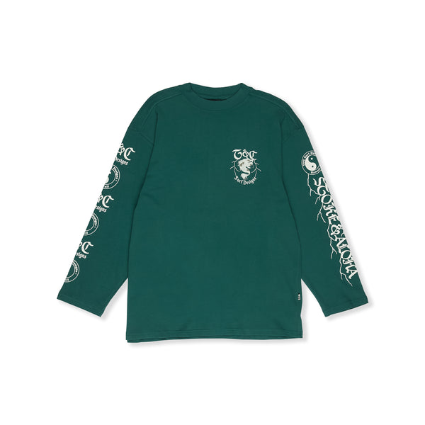 T&C Surf Designs Koï Lightning  L/S Tee-Green Sea