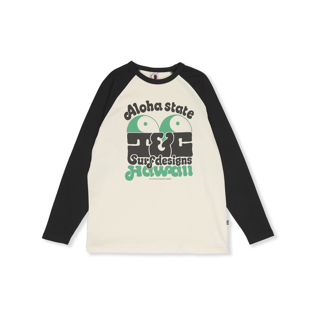 T&amp;C Surf Designs Aloha State L/S Tee-Fatigue Black