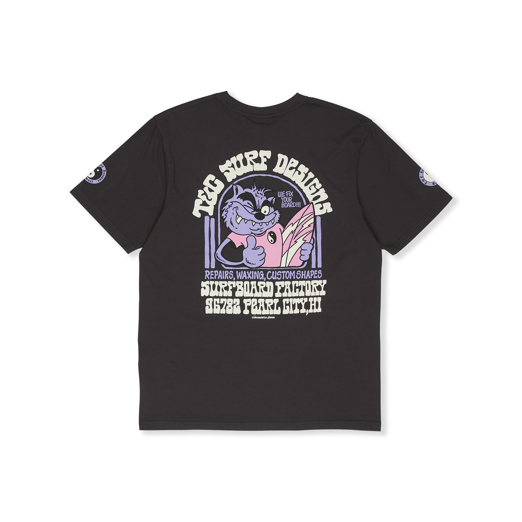 T&C Surf Designs Surf Service S/S Tee-Wash Black