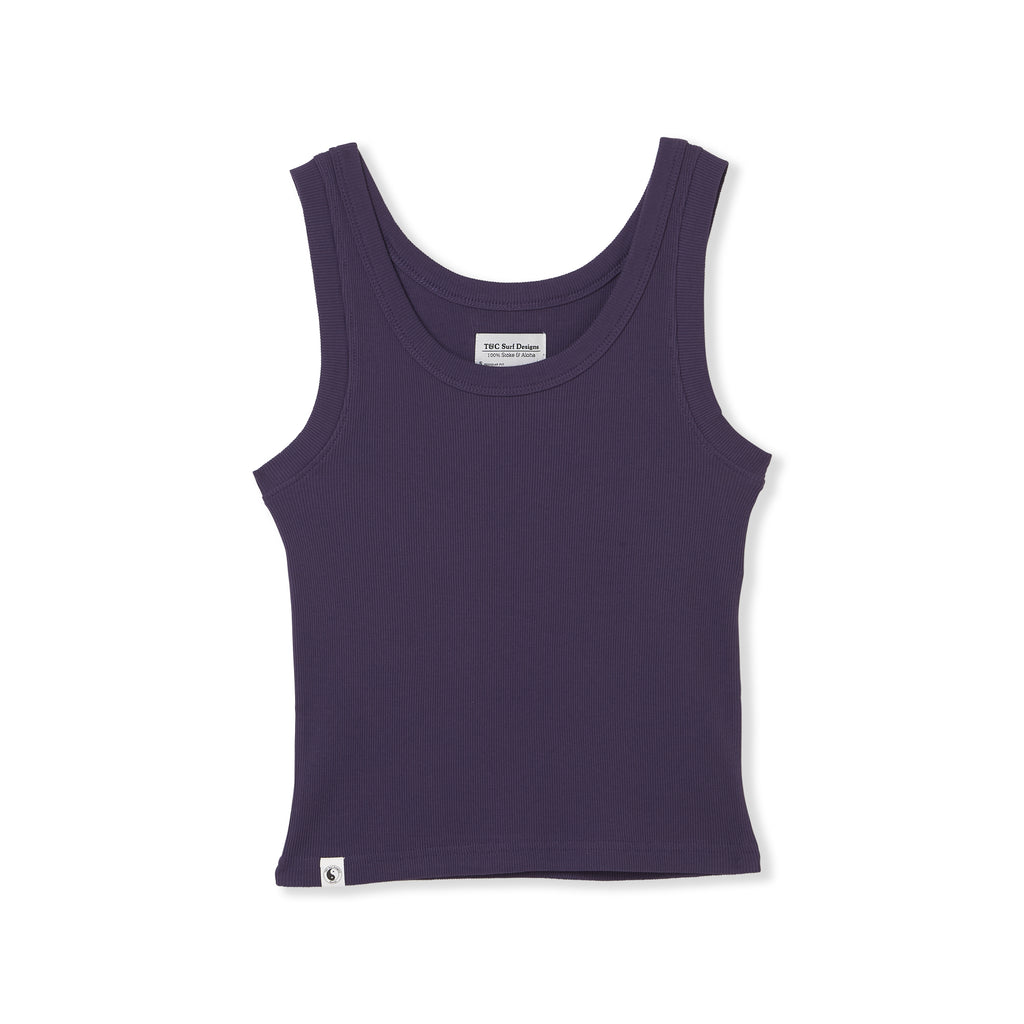 T&C Surf Designs Women Rib Singlet-Dark Purple