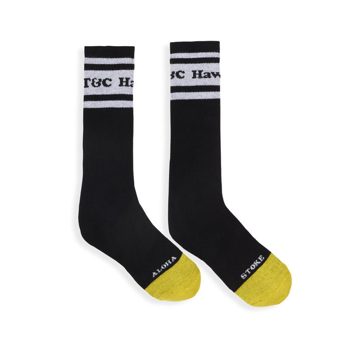 T&C Surf Designs Pearl Socks - Black White Yellow