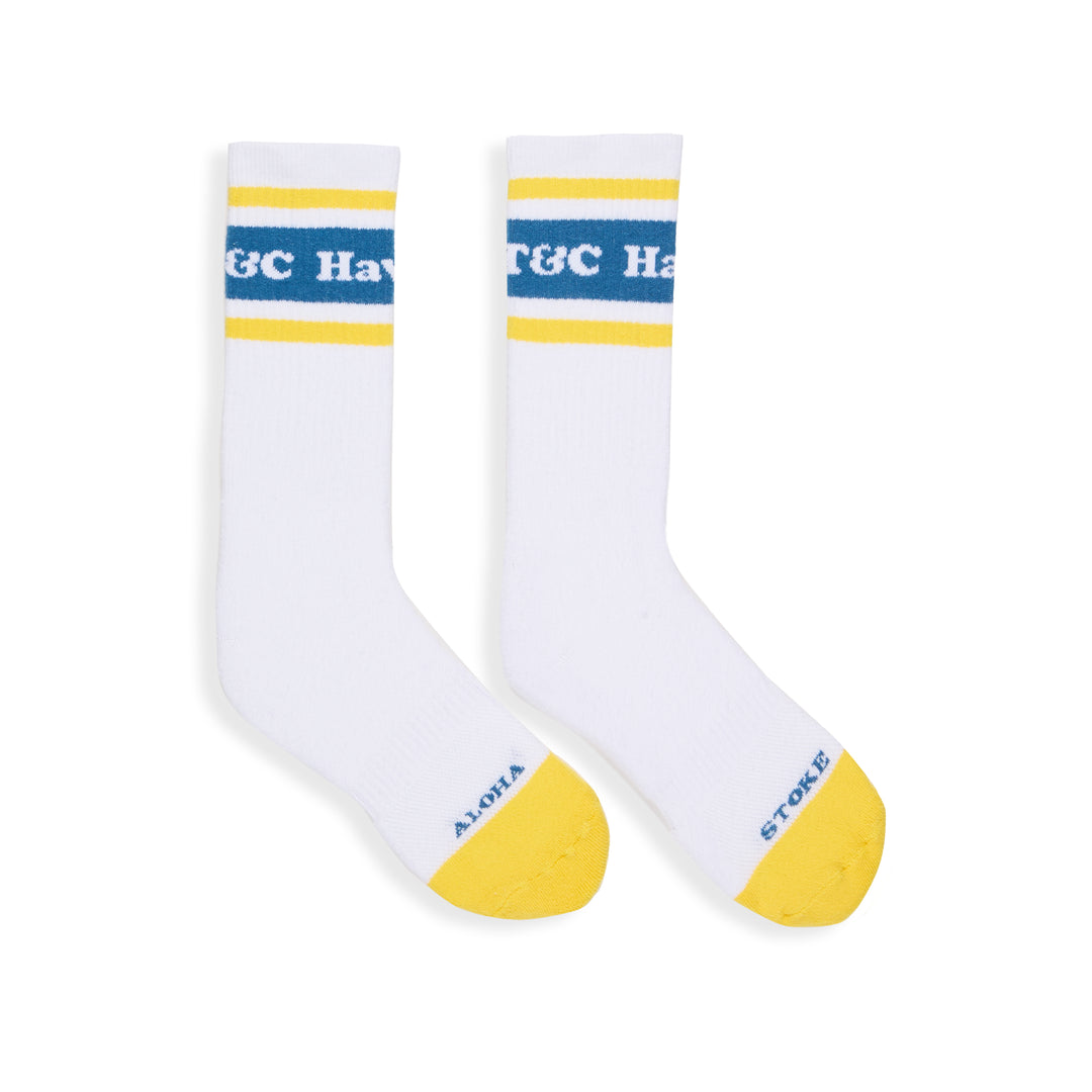 T&C Surf Designs Pearl Socks - White Yellow