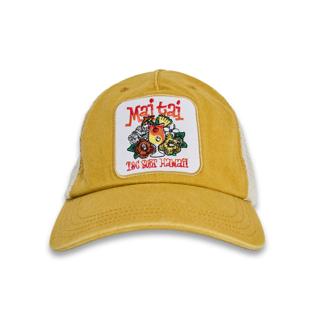 T&C Surf Designs Mai Tai Trucker Cap - Washed Mustard Stone