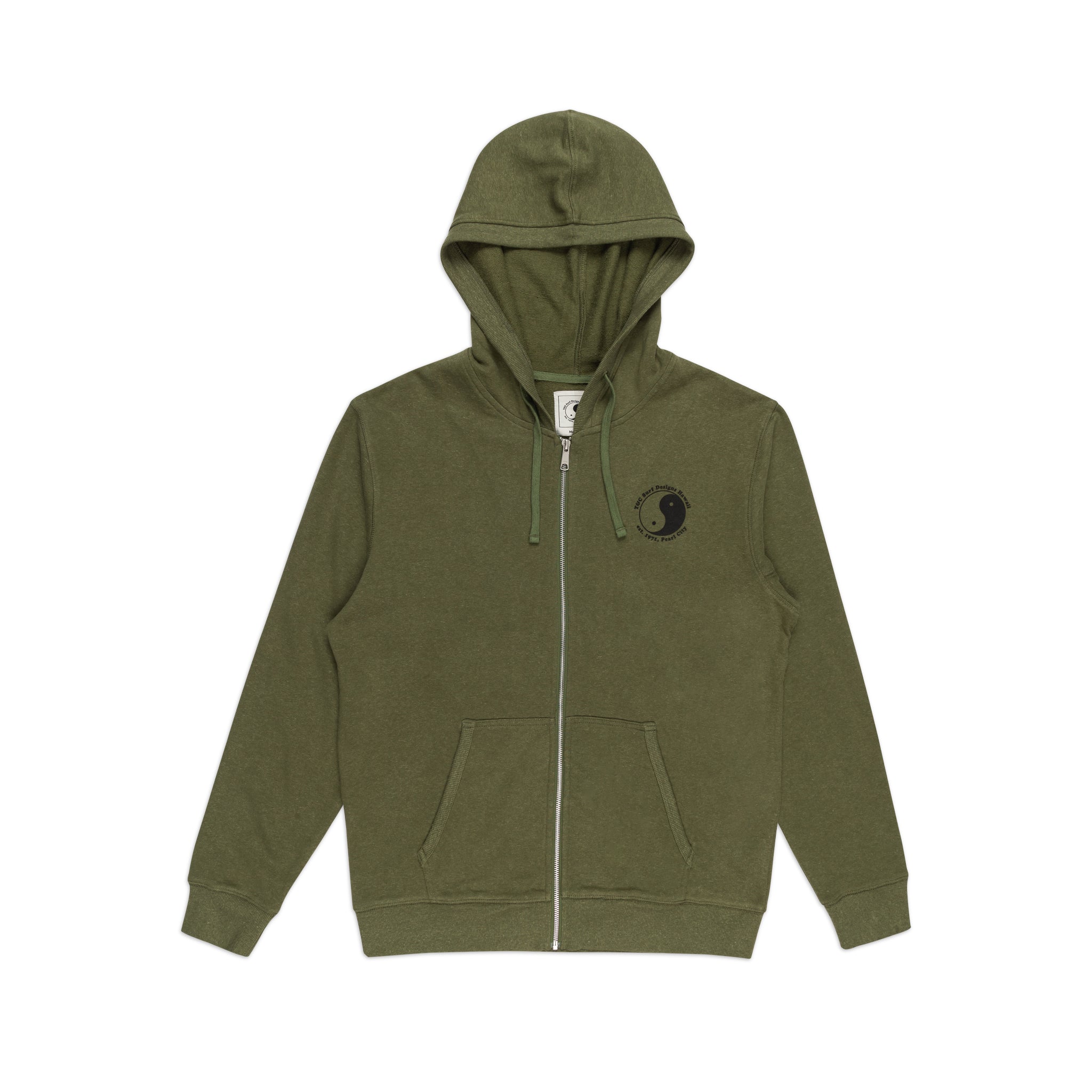 T&C Surf Designs OG Full Zip Hooded Fleece - Military Green