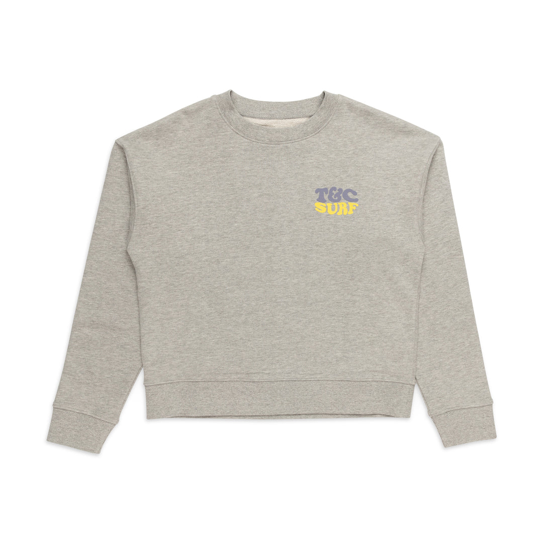 T&C Surf Designs Women Artist Crew Fleece- Gray Heather