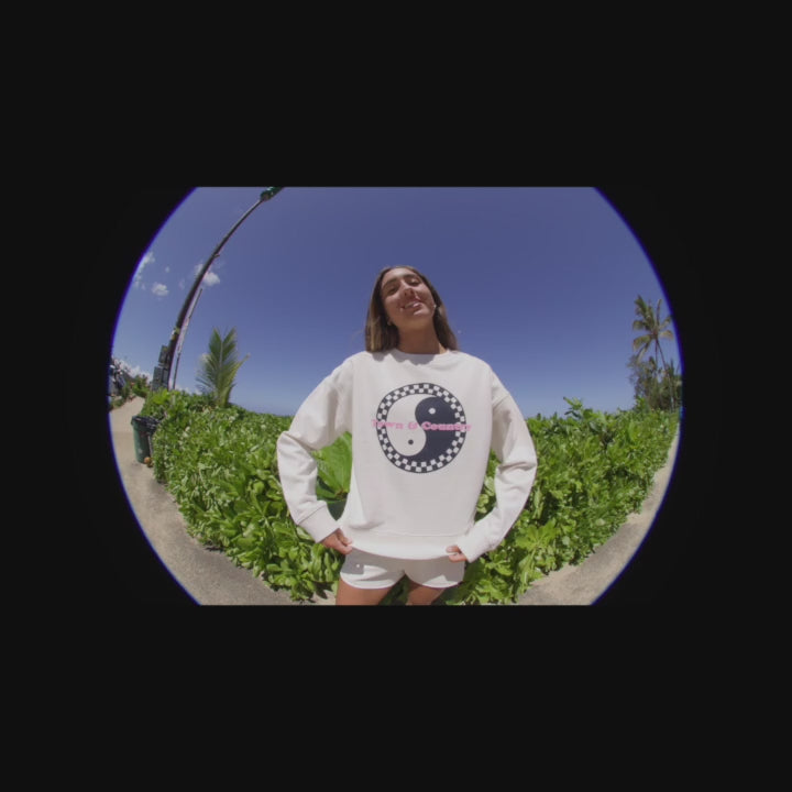 T&C Surf Designs Women Checky Crew Sweat - Off White