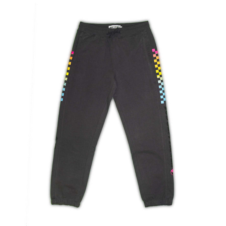 Checky Sweat Pants Washed Black